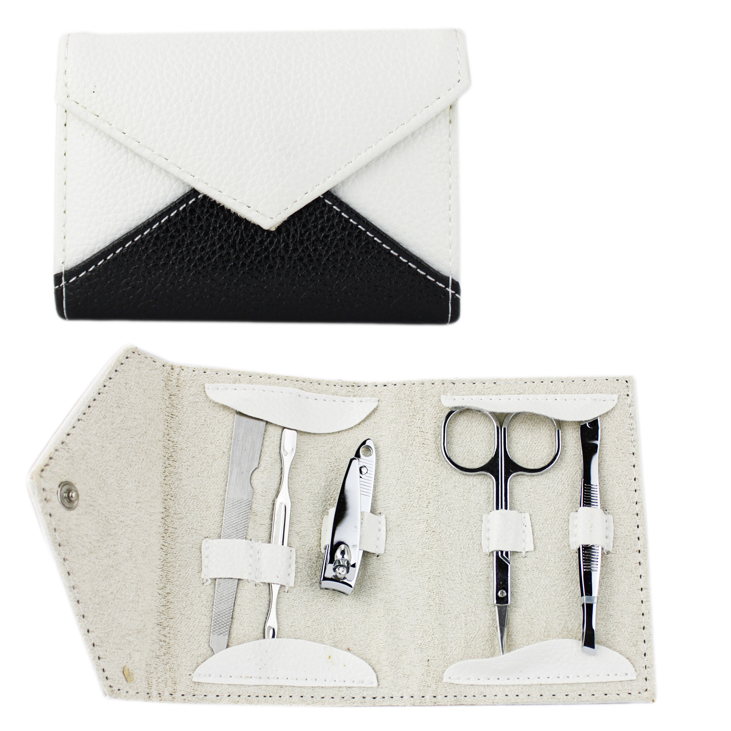 Maniküre Set im Etui Weiß/Schwarz