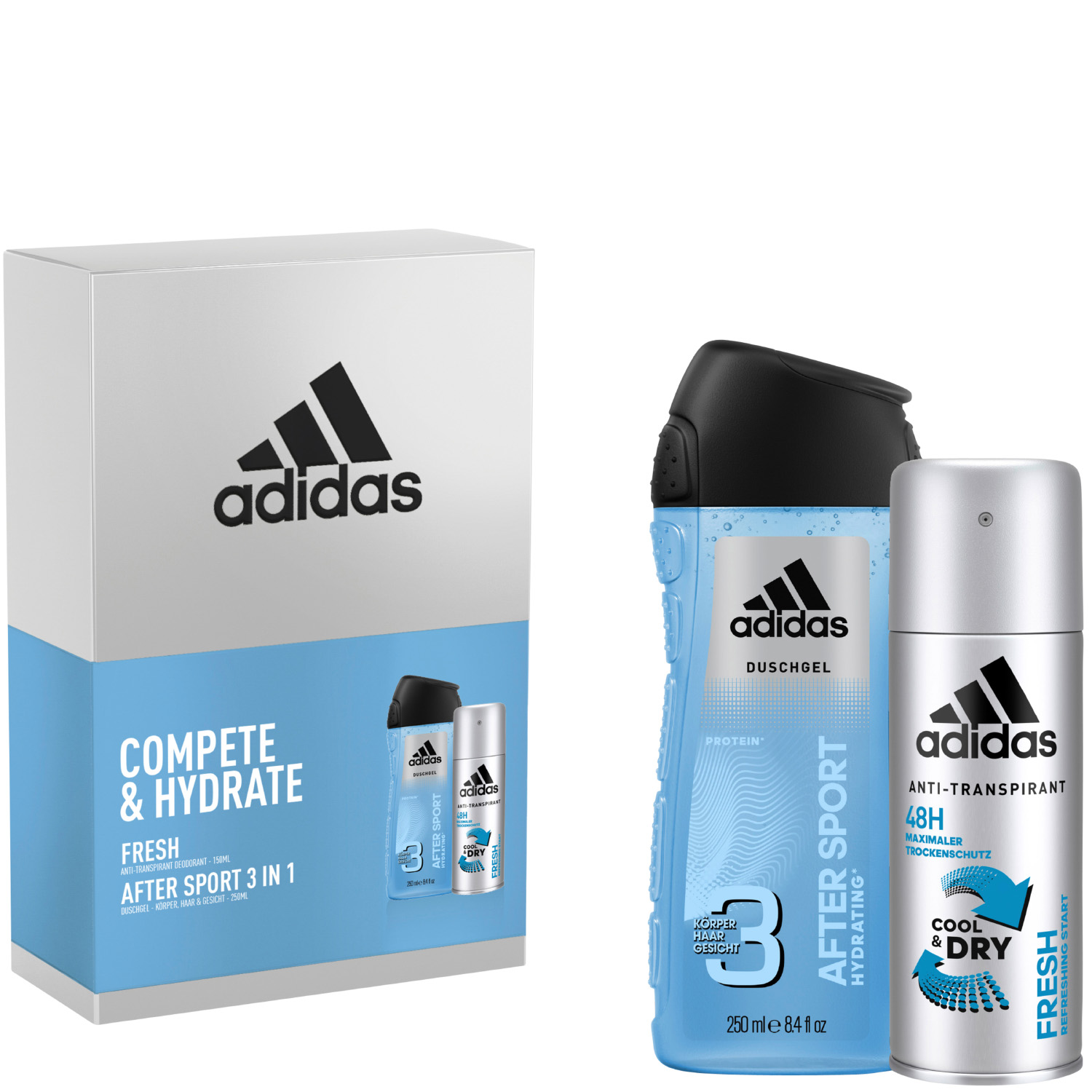 Adidas Complete & Hydrate Set Deodorant Spray 150ml & Shower Gel 250ml