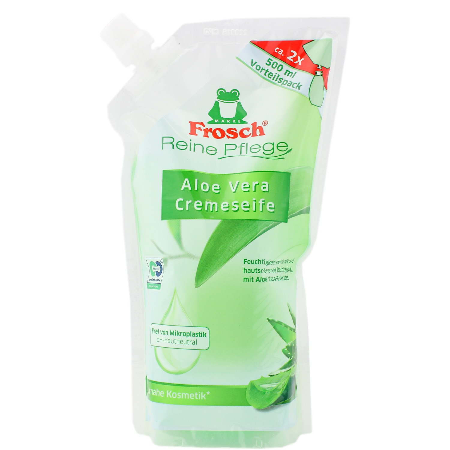 Frosch Reine Pflege Aloe Vera Cremeseife im Nachfüllbeutel 500ml