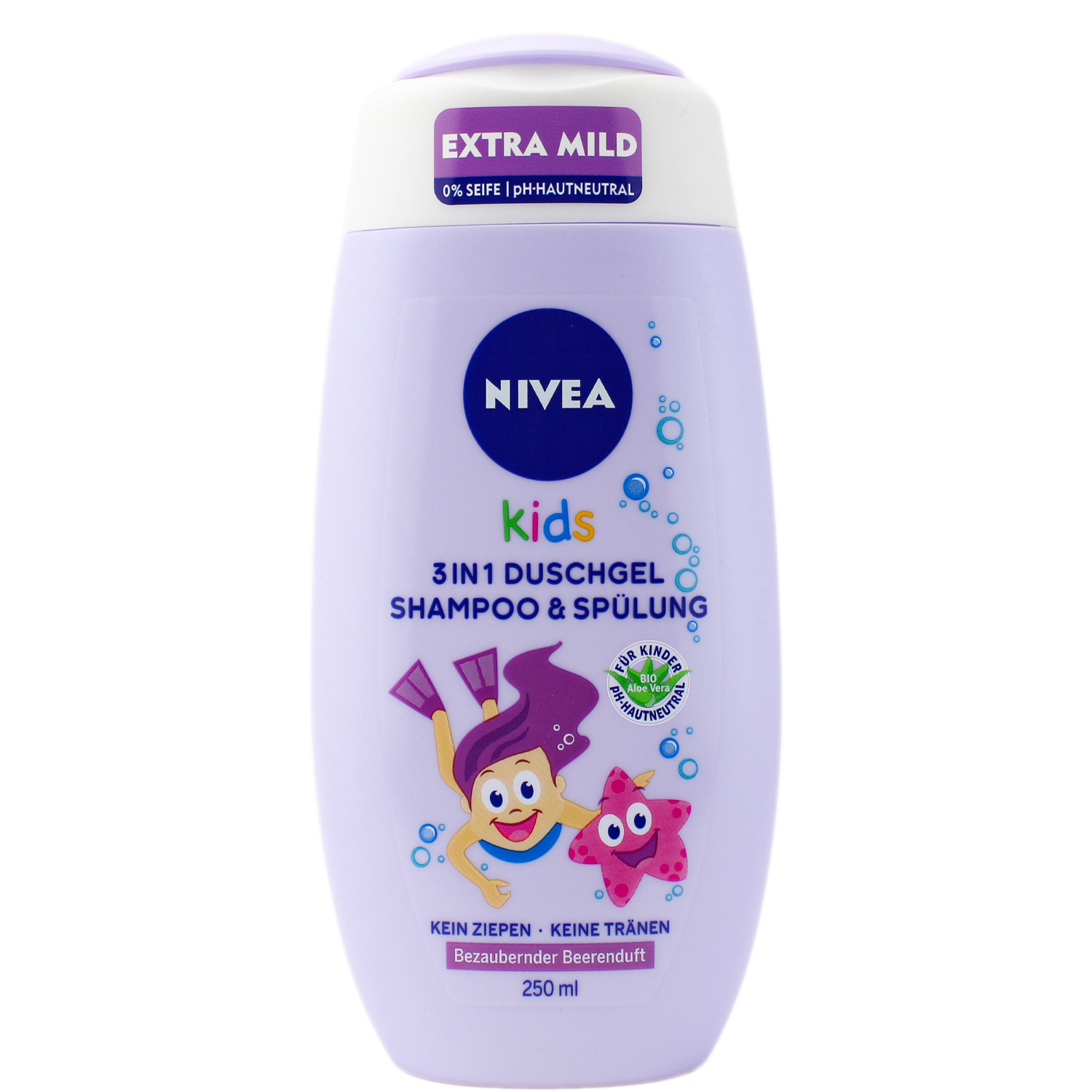 Nivea Kids 3in1 Duschgel, Shampoo & Spülung Bezaubender Beernduft 250ml