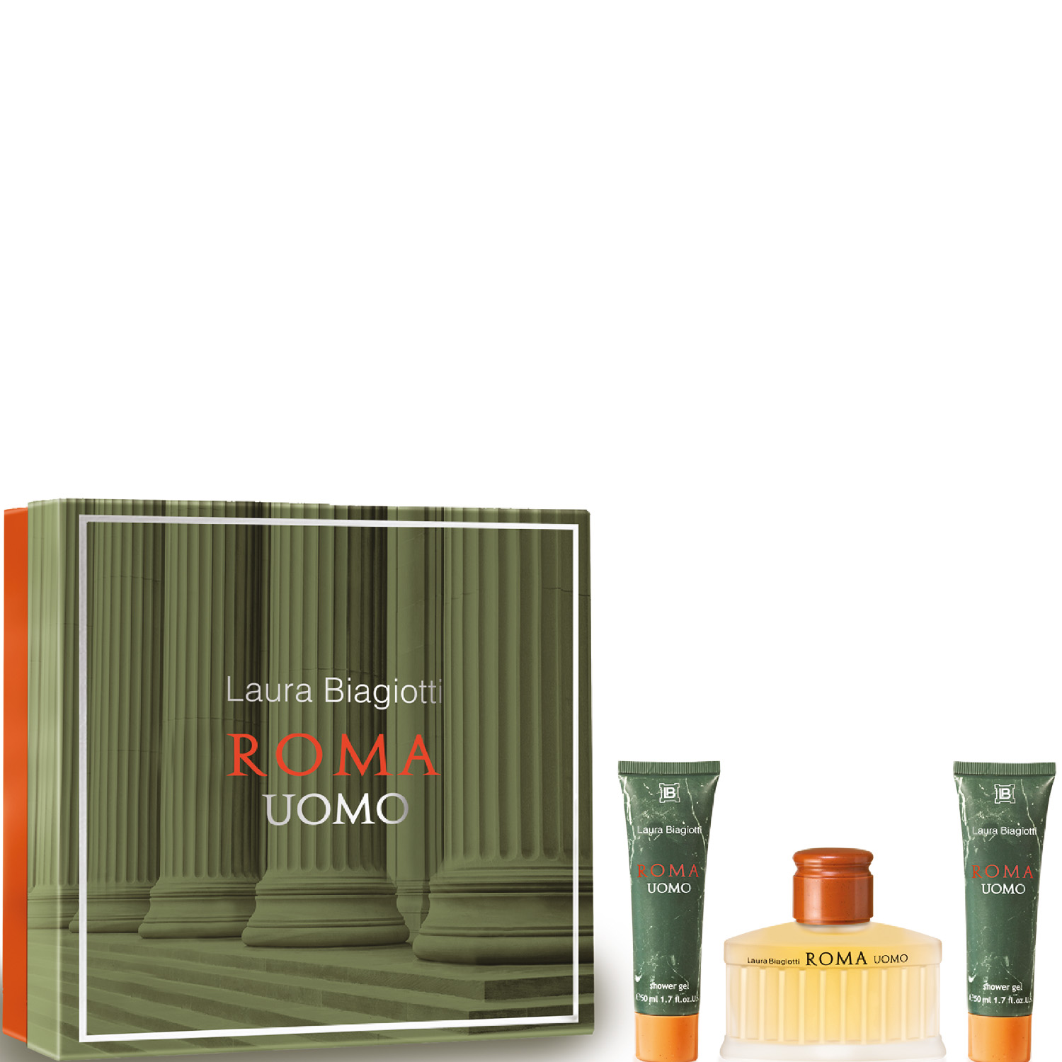 Laura Biagiotti Roma Uomo Set Eau de Toilette 75ml & 2 x Shower Gel 50ml