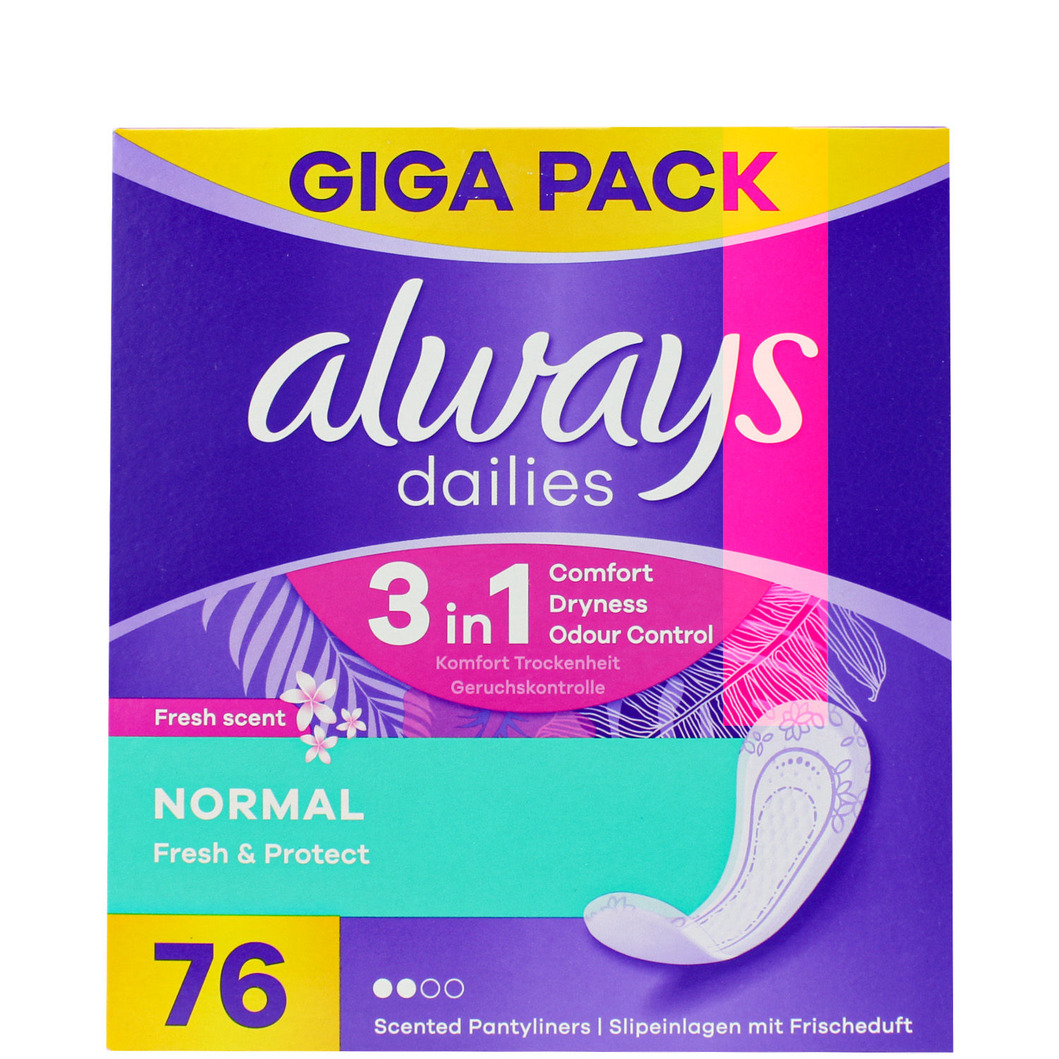 Always Dailies Fresh & Protect Fresh Scent Slipeinlagen Normal 76er-Giga Pack
