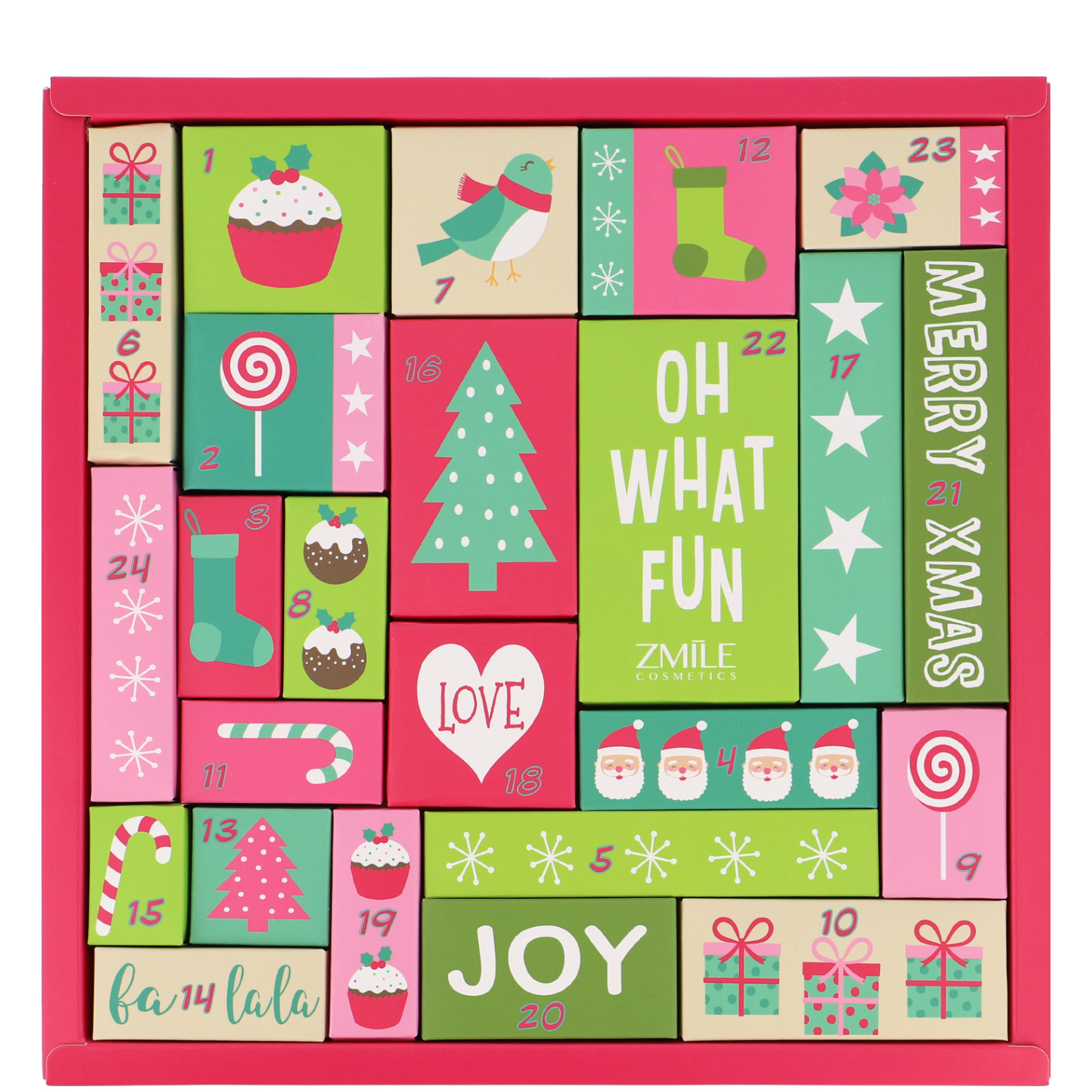 ZMILE Cosmetics Adventskalender Puzzle "Oh What Fun" gefüllt mit verschiedener Kosmetika & Accessoires