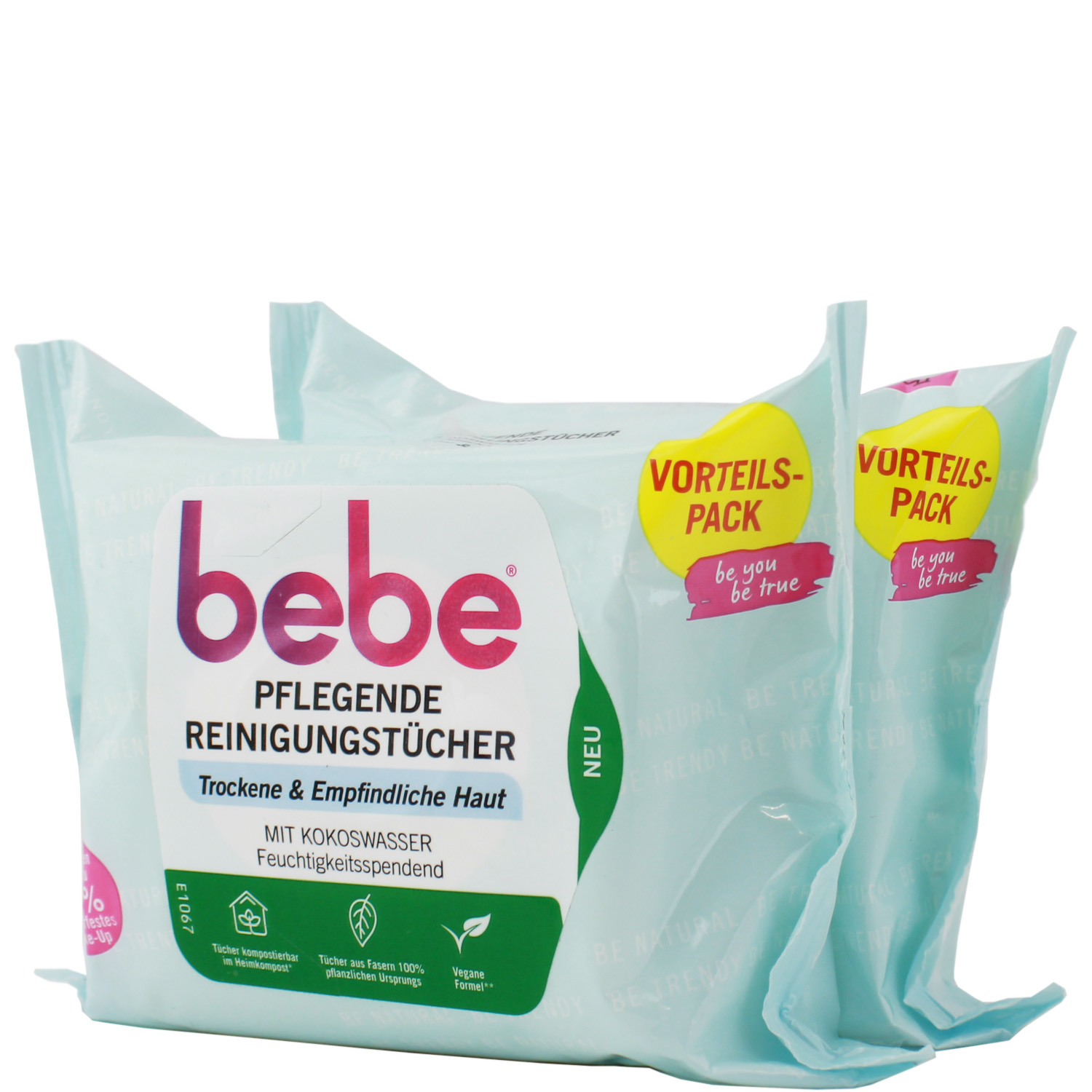 Bebe Pflegende Reinigungstücher für die trockene & empfindliche Haut  2 x 25er Vorteilspack
