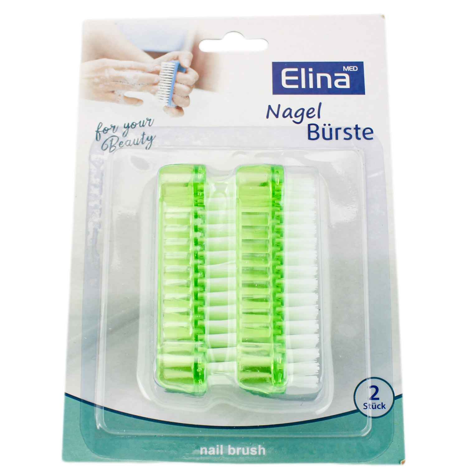 Elina med Nagelbürste in Grün 2er-Pack