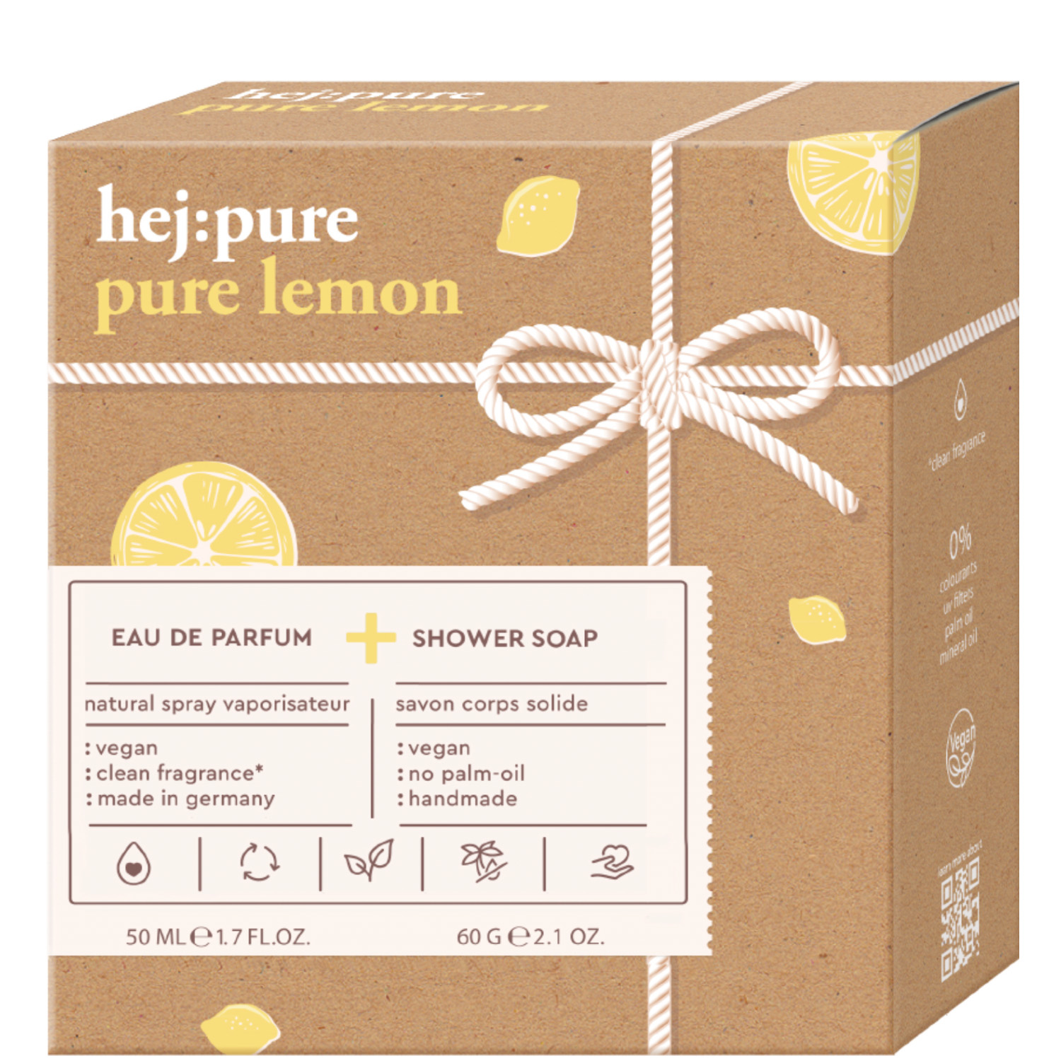 hej:pure Pure Lemon Set Eau de Parfum 50ml & Seife 60g