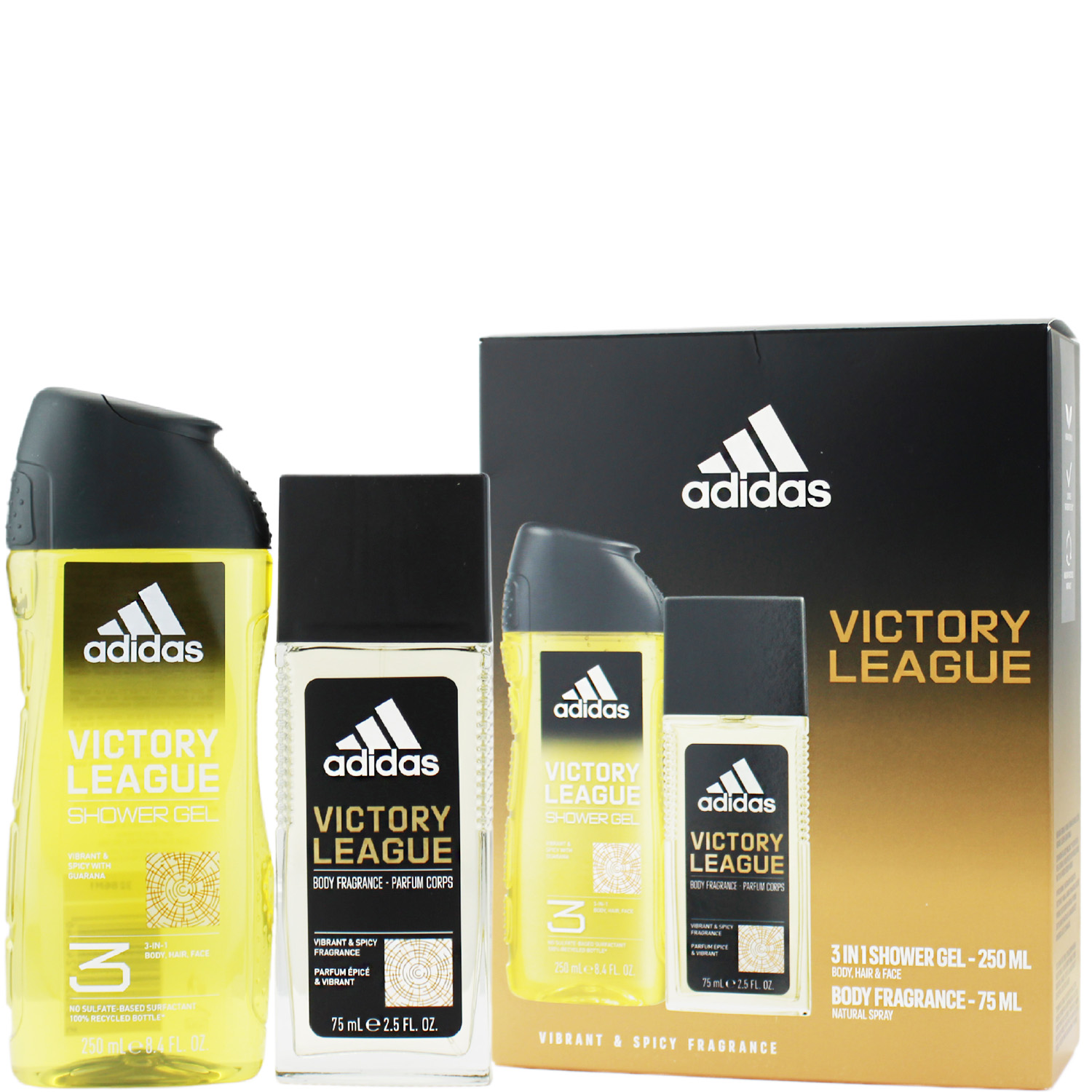 Adidas Victory League Set Shower Gel 250ml & Deodorant Body Fragrance 75ml