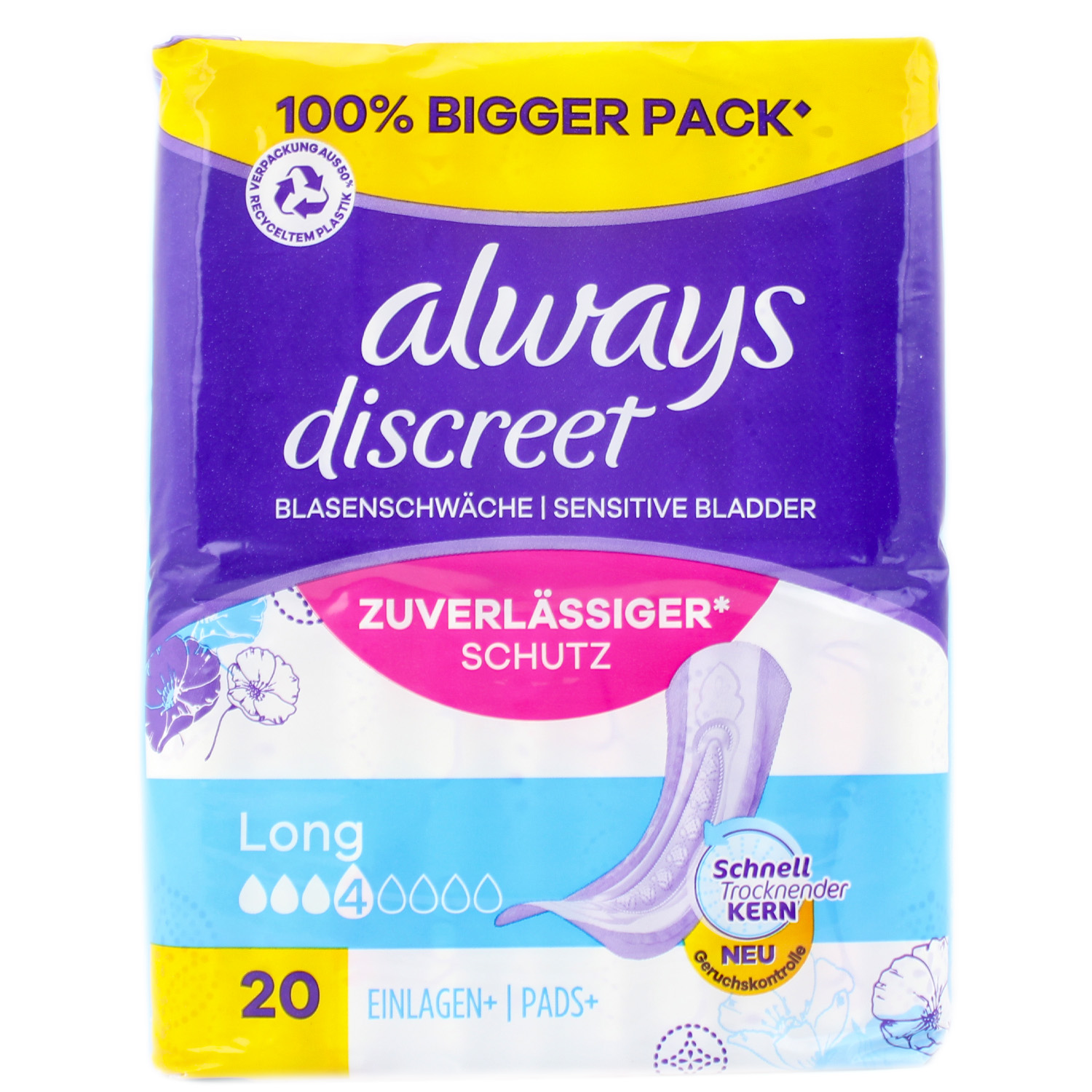 Always Discreet Einlagen bei Blasenschwäche Long 20er-Big Pack