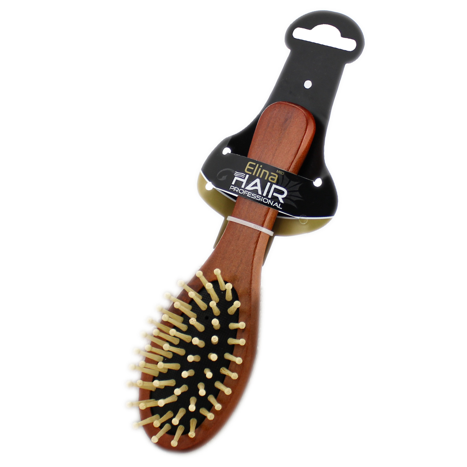 Elina Med Hair Professional Haarbürste in Holzoptik mit breiten Massageborsten 22cm