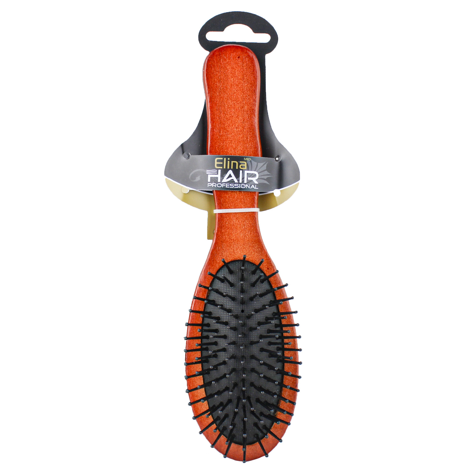 Elina Med Hair Professional Haarbürste in Holzoptik mit dünnen Massageborsten 22cm