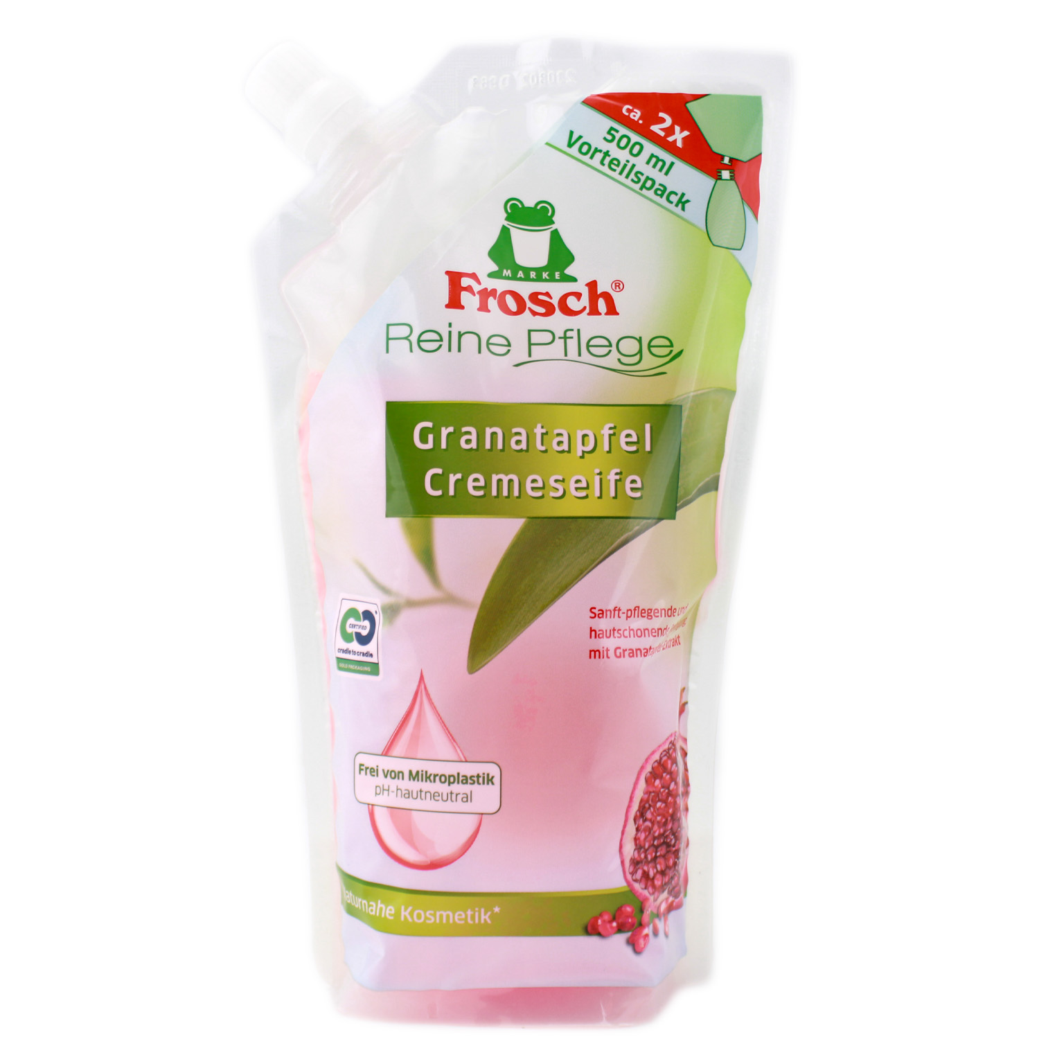 Frosch Reine Pflege Granatapfel Cremeseife im Nachfüllbeutel 500ml