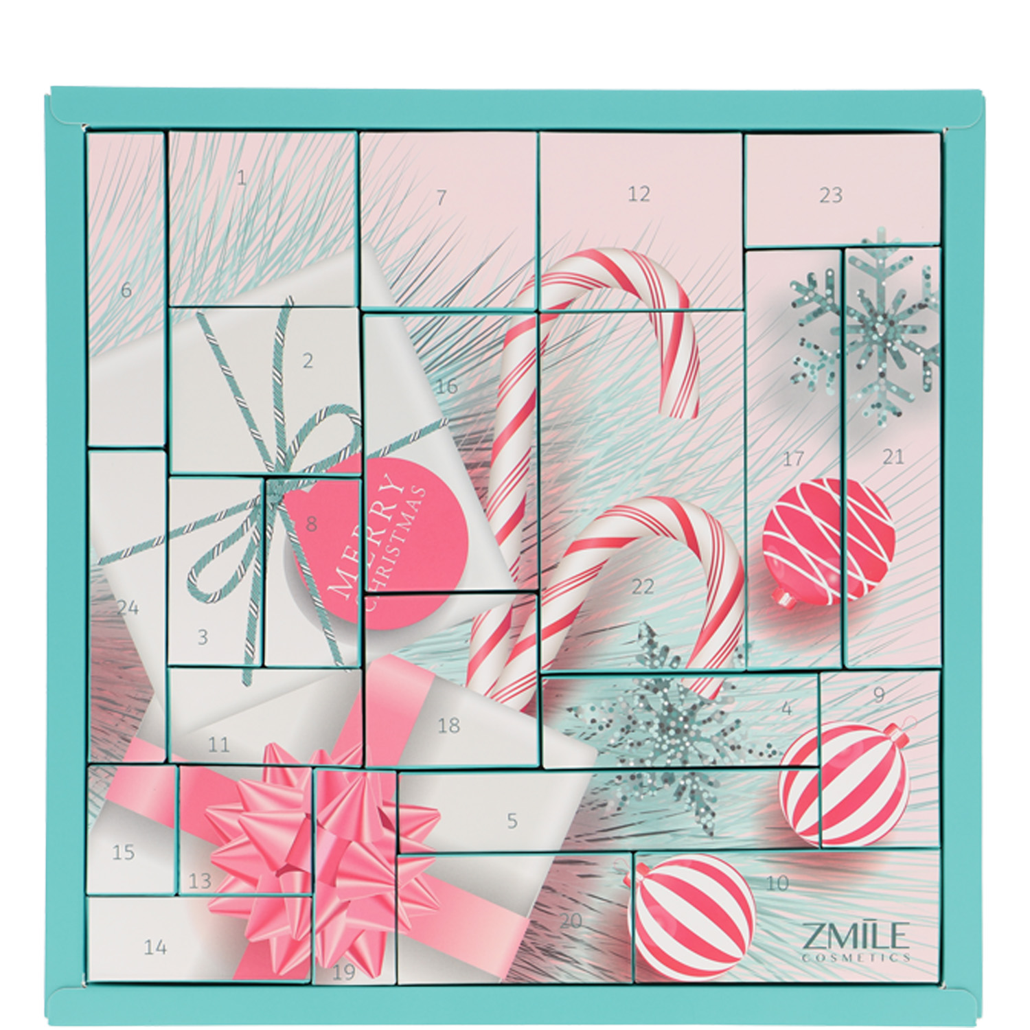 ZMILE Cosmetics Adventskalender Puzzle "Sweet as Candy" gefüllt mit veganer Kosmetika & Accessoires