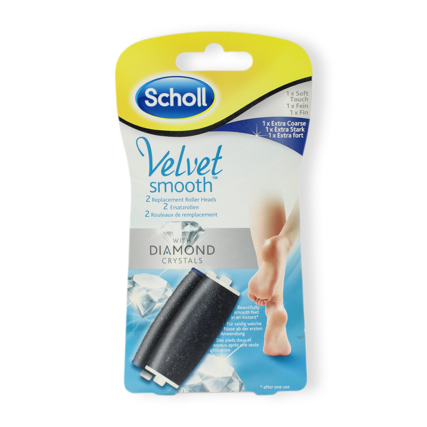 Scholl Velvet Smooth Express Pedi Ersatzrollen Extra Stark & Fein 2er-Pack