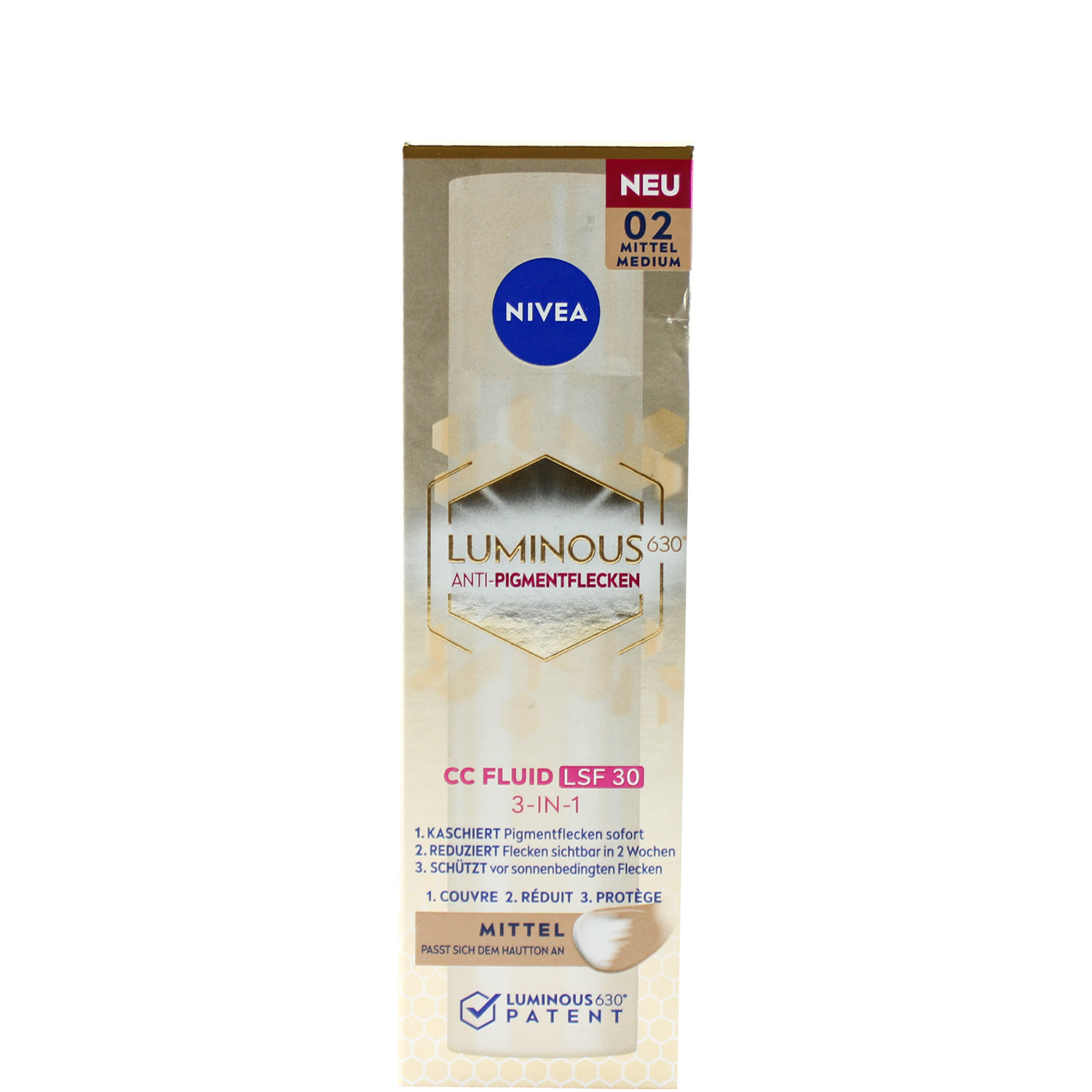 Nivea Luminous 630° Anti-Pigmentflecken 3-in-1 CC Fluid Mittel 40ml