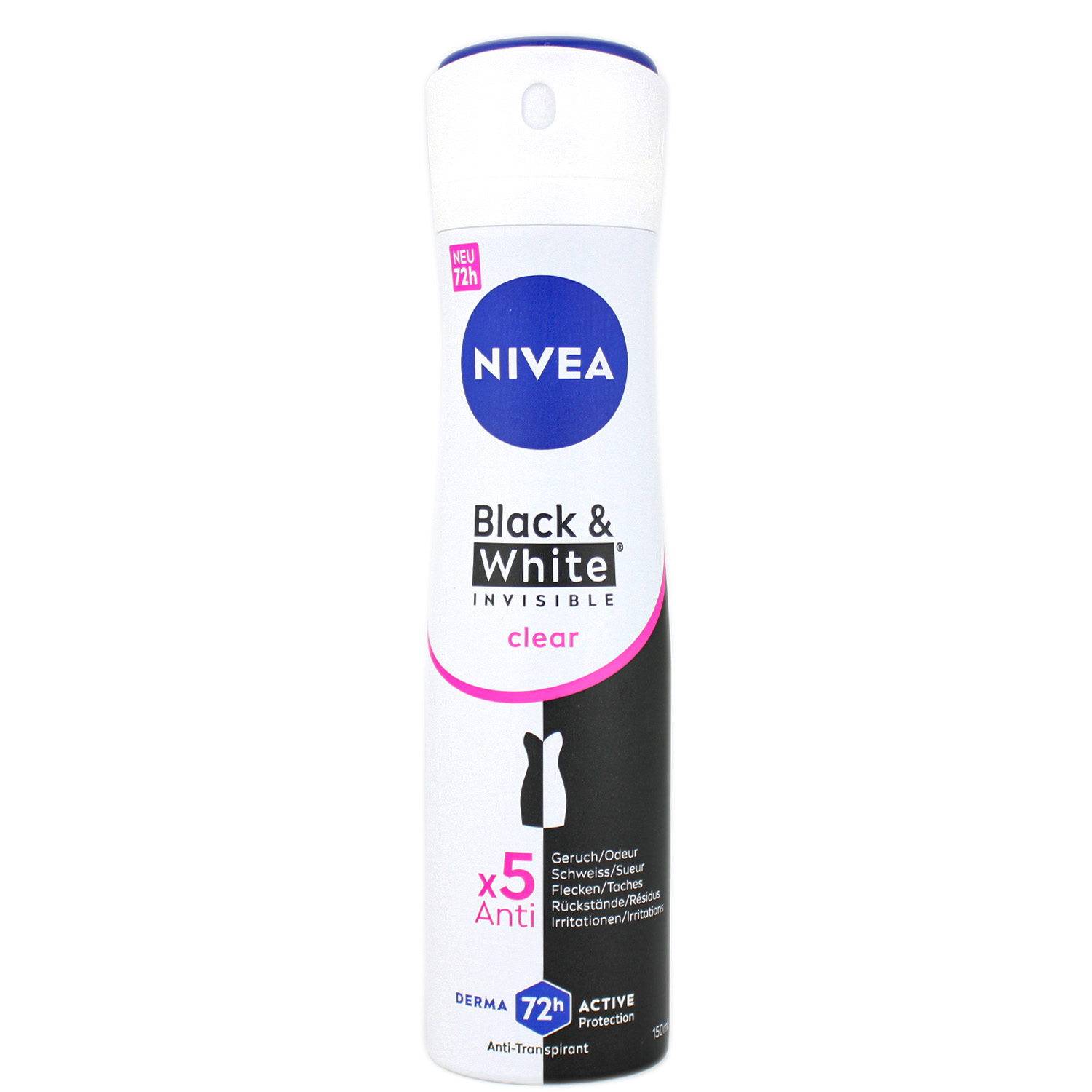Nivea Black & White Invisible Clear 72H Deodorant Spray 150ml